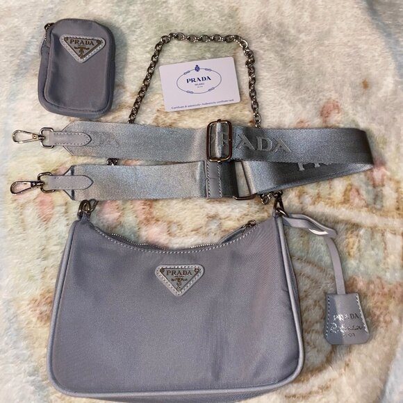 Prada Handbags - Light Blue Re Edition 2005 Prada Bag